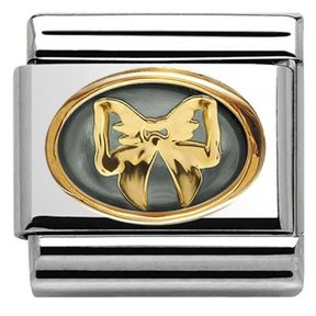 Nomination Link - 030517-02- Classic STONES DOUBLE - Bow With Grey Mother Of Pearl