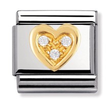 Nomination - 030311/11 Link Love White Heart 18k Goud