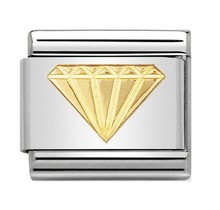 Nomination- 030115-03- Link Classic GOOD LUCK- Diamond 18k Goud
