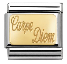 Nomination 030121/30 Engraved Signs Carpe Diem Goud