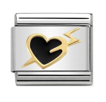 Nomination 030283/14 Love heart With Lightning Black 18k Goud