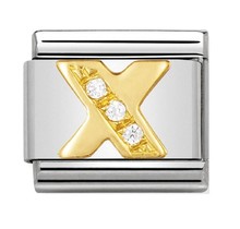 Nomination 030301/24 Letters & CZ X 18k Goud