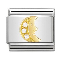 Nomination 030308/11 Fun White Moon CZ 18k Goud