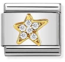 Nomination 030322/34 Fun Asymmatric Star CZ 18k Goud