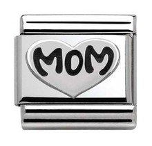 Nomination  Link - 330101-10 - Classic OXIDIZED SYMBOLS - Mom Heart