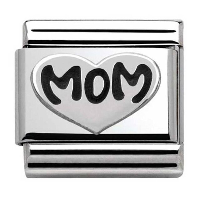 Nomination  Link - 330101-10 - Classic OXIDIZED SYMBOLS - Mom Heart Nomination  Link - 330101-10 - Classic OXIDIZED SYMBOLS - Mom Heart