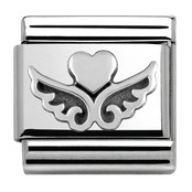 Nomination Link - 330101-13 - Classic OXIDIZED SYMBOLS - Heart With Wings Nomination Link - 330101-13 - Classic OXIDIZED SYMBOLS - Heart With Wings