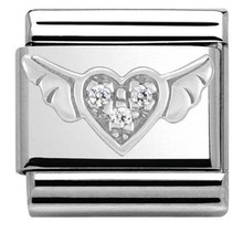 Nomination Link - 330304-12 - Classic CL SYMBOLS  - Flying Heart with CZ