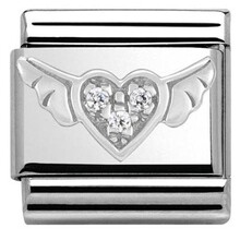 Nomination Link - 330304-12 - Classic CL SYMBOLS  - Flying Heart with CZ