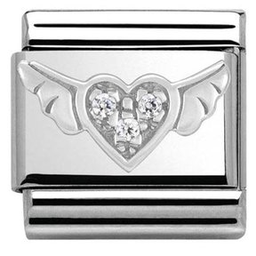 Nomination Link - 330304-12 - Classic CL SYMBOLS  - Flying Heart with CZ