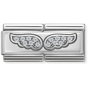 Nomination Link - 330732-01 - Classic DOUBLE RICH CZ - Angel Wings Nomination Link - 330732-01 - Classic DOUBLE RICH CZ - Angel Wings