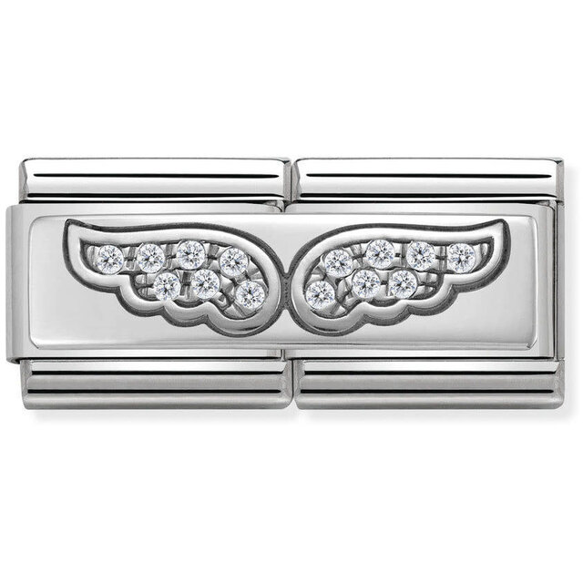 Nomination Link - 330732-01 - Classic DOUBLE RICH CZ - Angel Wings Nomination Link - 330732-01 - Classic DOUBLE RICH CZ - Angel Wings