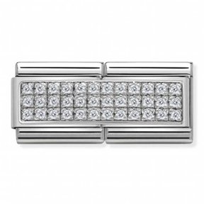 Nomination Link - 330733-01 - Classic DOUBLE PAVE - White CZ