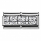 Nomination Link - 330733-01 - Classic DOUBLE PAVE - White CZ Nomination Link - 330733-01 - Classic DOUBLE PAVE - White CZ