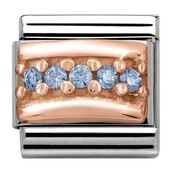 Nomination Link Rosékleurig - 430304-05 - Classic ENGRAVED PAVE - Light Blue CZ Nomination Link Rosékleurig - 430304-05 - Classic ENGRAVED PAVE - Light Blue CZ