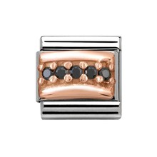 Nomination Link Rosékleurig - 430304-10 - Classic ENGRAVED PAVE - Black CZ