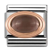 Nomination Link Rosékleurig - 430501-29 - Classic OVAL HARD STONES - Smoky Quartz