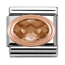 Nomination Link Rosékleurig - 430601-024 - Classic Faceted Cubic Champagne