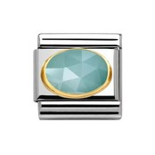 Nomination 030515/04 Faceted Jade Light Blue 18k Goud Nomination 030515/04 Faceted Jade Light Blue 18k Goud