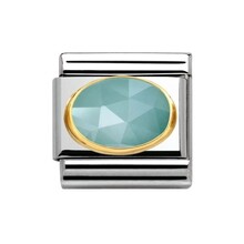 Nomination 030515/04 Faceted Jade Light Blue 18k Goud