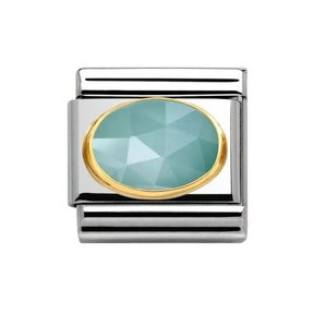 Nomination 030515/04 Faceted Jade Light Blue 18k Goud