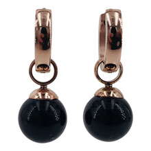 Kalli Oorbellen Parel Zwart Rosé