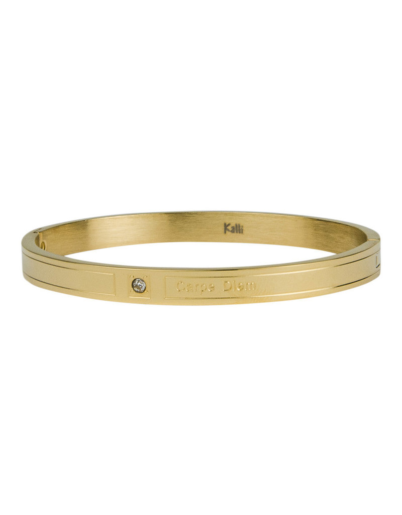 Kalli Kalli Bracelet 2124 6mm Carpe Diem Goudkleurig M-58mm