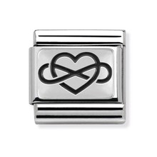 Nomination Link - 330102-05 - Classic PLATES OXIDIZED - Infinity Heart