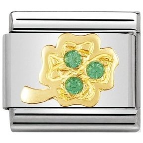 Nomination Link - 030310-20- Classic GOOD LUCK - GREEN Four-Leaf