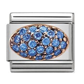 Nomination Link - 430314-03 - Dome with Light Blue CZ Nomination Link - 430314-03 - Dome with Light Blue CZ