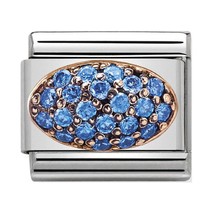 Nomination Link - 430314-03 - Dome with Light Blue CZ
