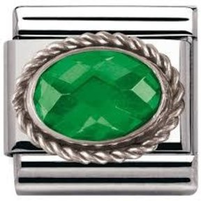 Nomination Link - 030606-027 - Faceted CZ Emerald Green