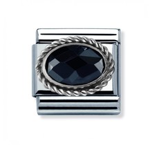 Nomination Link 330604/011 Faceted CZ Black