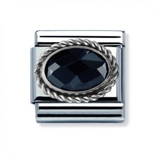 Nomination Link - 330604-011 - Classic FACETED CZ - Black