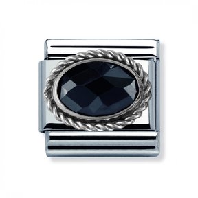 Nomination Link - 330604-011 - Classic FACETED CZ - Black