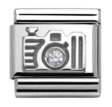 Nomination  Link - 330311-06 - Classic CL SYMBOLS - Camera in Silver and Stone