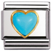 Nomination Link - 030501-06 - Classic STONES HEART - Turquoise Heart