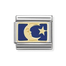 Nomination Link Maan & Ster Blauw/Goud