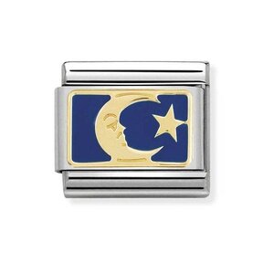 Nomination Link Maan & Ster Blauw/Goud