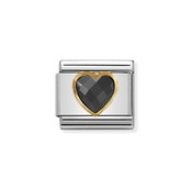 Nomination Link - 030610-011 - Classic HEART FACETED - Black Nomination Link - 030610-011 - Classic HEART FACETED - Black