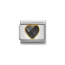 Nomination Link Facet Heart Gold