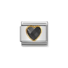 Nomination Link Facet Heart Gold