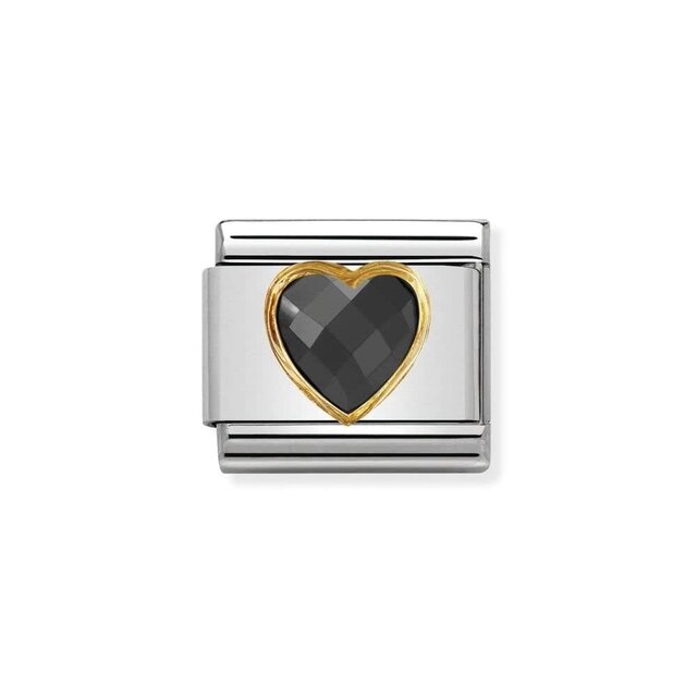 Nomination Link - 030610-011 - Classic HEART FACETED - Black Nomination Link - 030610-011 - Classic HEART FACETED - Black