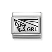 Nomination Link - 330109-18 - Classic OXYDISED PLATES - GRL Star (girlpower)