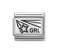 Nomination Link - 330109-18 - Classic OXYDISED PLATES - GRL Star (girlpower)