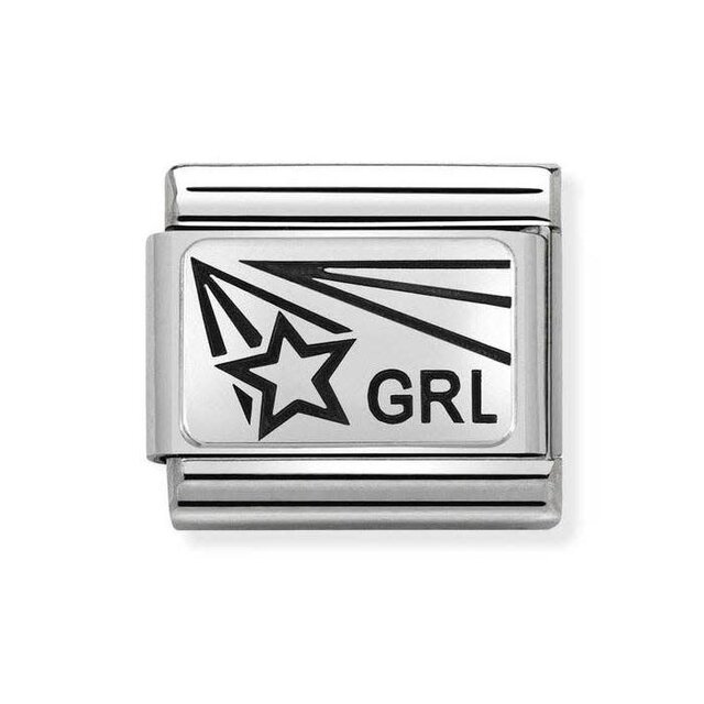 Nomination Link - 330109-18 - Classic OXYDISED PLATES - GRL Star (girlpower)