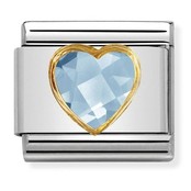 Nomination Link - 030610-006 - Classic HEART FACETED -  Light Blue Nomination Link - 030610-006 - Classic HEART FACETED -  Light Blue