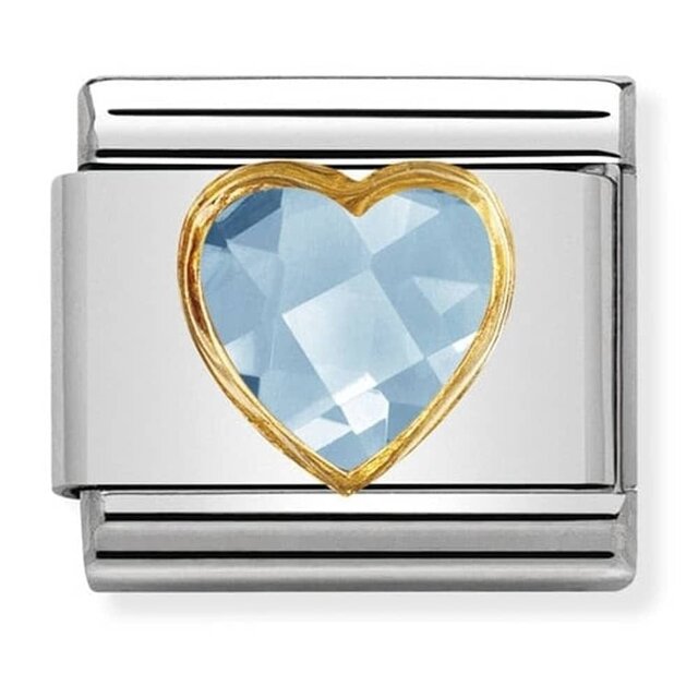 Nomination Link - 030610-006 - Classic HEART FACETED -  Light Blue Nomination Link - 030610-006 - Classic HEART FACETED -  Light Blue