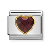 Nomination Link - 030610-005 - Classic HEART FACETED -  Red Nomination Link - 030610-005 - Classic HEART FACETED -  Red