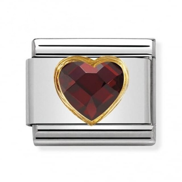 Nomination Link - 030610-005 - Classic HEART FACETED -  Red Nomination Link - 030610-005 - Classic HEART FACETED -  Red